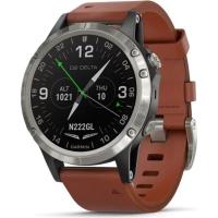 Garmin D2 Delta Aviator Watch With Brown Leather Band 47mm (010-01988-30)