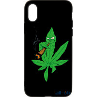 Чохол-накладка TOTO Cartoon Soft Silicone TPU Case Apple iPhone X/XS Cannabis Black