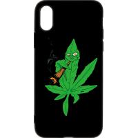 Чохол-накладка TOTO Cartoon Soft Silicone TPU Case Apple iPhone XS Max Cannabis Black