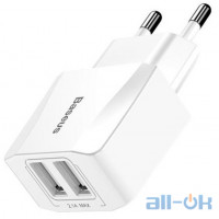 Мережевий зарядний пристрій Baseus USB Wall Charger 2xUSB 2.1A Mini Dual-U White (CCALL-MN02)