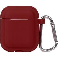 Кейс TOTO Plain Cover With Stripe Style Case AirPods Wine Red