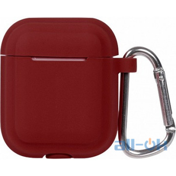 Кейс TOTO Plain Cover With Stripe Style Case AirPods Wine Red		
