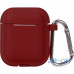 Кейс TOTO Plain Cover With Stripe Style Case AirPods Wine Red — інтернет магазин All-Ok. фото 1