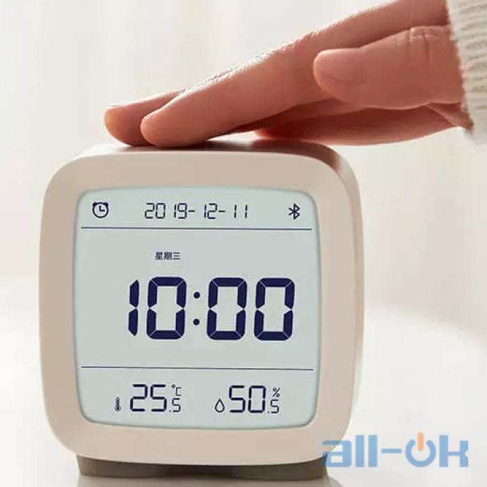 Часы-термогигрометр Xiaomi Qingping Bluetooth Smart Alarm Clock Gray