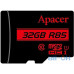 Карта пам'яті Apacer 32 GB microSDHC Class 10 UHS-I R85 + SD adapter AP32GMCSH10U5-R — інтернет магазин All-Ok. фото 2