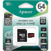 Карта памяти Apacer 64 GB microSDXC Class 10 UHS-I R85 + SD adapter AP64GMCSX10U5-R — интернет магазин All-Ok. Фото 1
