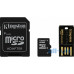 Карта пам'яті Kingston microSDHC/microSDXC Class 10 UHS-I SD adapter/USB reader 16Gb — інтернет магазин All-Ok. фото 1