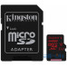 Карта пам'яті  Kingston 64 GB microSDXC class 10 UHS-I U3 + SD Adapter SDCA3/64GB — інтернет магазин All-Ok. фото 1