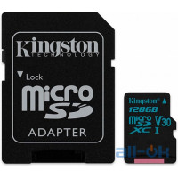 Карта пам'яті Kingston microSDHC/SDXC UHS-I U3 Class 10 Canvas Go SD-адаптер 128Gb