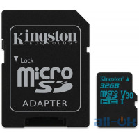 Карта пам'яті Kingston microSDHC/SDXC UHS-I U3 Class 10 Canvas Go SD-адаптер 32Gb