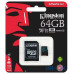 Карта пам'яті Kingston microSDHC/SDXC UHS-I U3 Class 10 Canvas Go SD-адаптер 64Gb — інтернет магазин All-Ok. фото 2