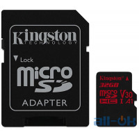 Карта пам'яті Kingston microSDHC/SDXC UHS-I U3 Class 10 Canvas React R100/W80MB/s SD-адаптер 32Gb
