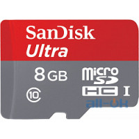 Карта пам'яті  SanDisk microSDHC class 10 UHS-I Ultra 8Gb