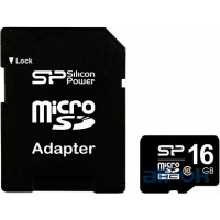 Карта пам'яті Silicon Power 16 GB microSDHC Class 10 + SD adapter SP016GBSTH010V10-SP