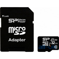 Карта пам'яті Silicon Power 32 GB microSDHC Class 10 UHS-I Elite Color + SD adapter SP032GBSTHBU1V20-SP