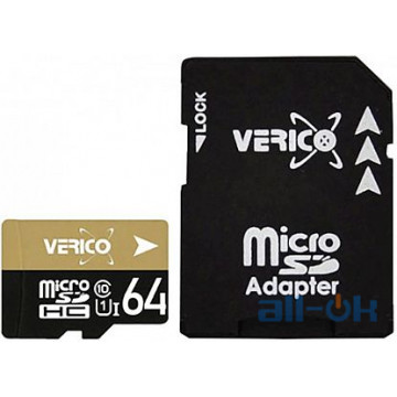 Карта пам'яті Verico microSDHC/SDXC Class 10 UHS-I SD adapter 64 Gb