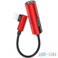 Кабель-перехідник Baseus L42 Apple Lightning to 3.5 mm Red (CALL42-91)