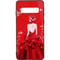 Чохол-накладка TOTO Glass Fashionable Case Samsung Galaxy S10 Red Dress Girl