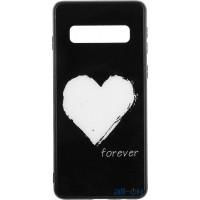 Чохол-накладка TOTO Glass Fashionable Case Samsung Galaxy S10 White Heart on Black