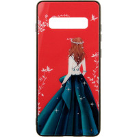 Чохол-накладка TOTO Glass Fashionable Case Samsung Galaxy S10 Plus Green Dress Girl