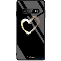 Чохол-накладка TOTO Glass Fashionable Case Samsung Galaxy S10 Plus Heart on Black