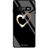 Чохол-накладка TOTO Glass Fashionable Case Samsung Galaxy S10 Plus Heart on Black