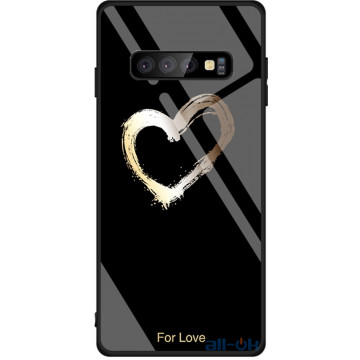 Чохол-накладка TOTO Glass Fashionable Case Samsung Galaxy S10 Plus Heart on Black