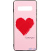 Чохол-накладка TOTO Glass Fashionable Case Samsung Galaxy S10 Plus Red Heart on Pink — інтернет магазин All-Ok. фото 1