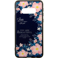 Чохол-накладка TOTO Glass Fashionable Case Samsung Galaxy S10e Flower on Blue