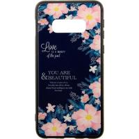 Чохол-накладка TOTO Glass Fashionable Case Samsung Galaxy S10e Flower on Blue