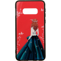 Чохол-накладка TOTO Glass Fashionable Case Samsung Galaxy S10e Green Dress Girl