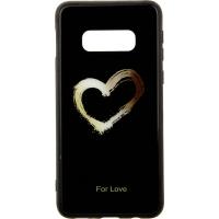 Чохол-накладка TOTO Glass Fashionable Case Samsung Galaxy S10e Heart on Black