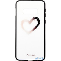 Чохол-накладка  TOTO Glass Fashionable Case Samsung Galaxy S10e Heart on White