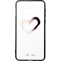 Чохол-накладка  TOTO Glass Fashionable Case Samsung Galaxy S10e Heart on White