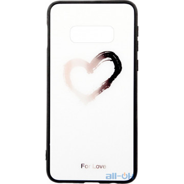 Чохол-накладка  TOTO Glass Fashionable Case Samsung Galaxy S10e Heart on White