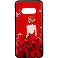 Чохол-накладка TOTO Glass Fashionable Case Samsung Galaxy S10e Red Dress Girl