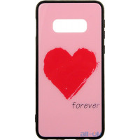 Чохол-накладка TOTO Glass Fashionable Case Samsung Galaxy S10e Red Heart on Pink