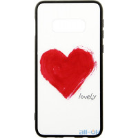 Чохол-накладка TOTO Glass Fashionable Case Samsung Galaxy S10e Red Heart on White