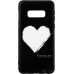 Чохол-накладка TOTO Glass Fashionable Case Samsung Galaxy S10e White Heart on Black — інтернет магазин All-Ok. фото 1