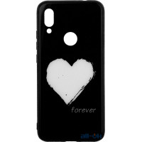 Чохол-накладка TOTO Glass Fashionable Case Xiaomi Redmi 7 White Heart on Black