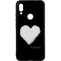 Чохол-накладка TOTO Glass Fashionable Case Xiaomi Redmi 7 White Heart on Black