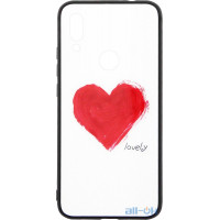Чохол-накладка TOTO Glass Fashionable Case Xiaomi Redmi 7 Red Heart on White