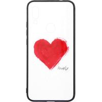 Чохол-накладка TOTO Glass Fashionable Case Xiaomi Redmi 7 Red Heart on White