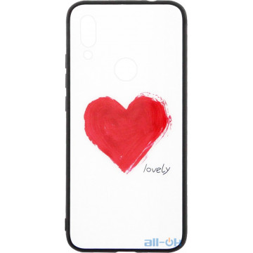 Чохол-накладка TOTO Glass Fashionable Case Xiaomi Redmi 7 Red Heart on White