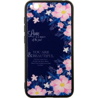 Чохол-накладка TOTO Glass Fashionable Case Xiaomi Redmi Go Flower on Blue