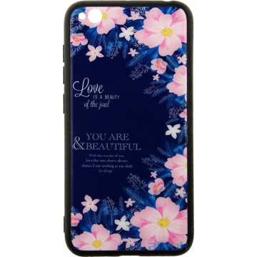 Чохол-накладка TOTO Glass Fashionable Case Xiaomi Redmi Go Flower on Blue