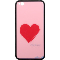 Чохол-накладка TOTO Glass Fashionable Case Xiaomi Redmi Go Red Heart on Pink