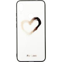 Чохол-накладка  TOTO Glass Fashionable Case Xiaomi Redmi Note 7 Heart on White