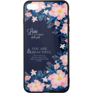 Чохол-накладка TOTO Glass Fashionable Case Apple iPhone 7 Plus/8 plus Flower on Blue