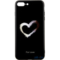 Чохол-накладка TOTO Glass Fashionable Case Apple iPhone 7 Plus/8 Plus Heart on Black